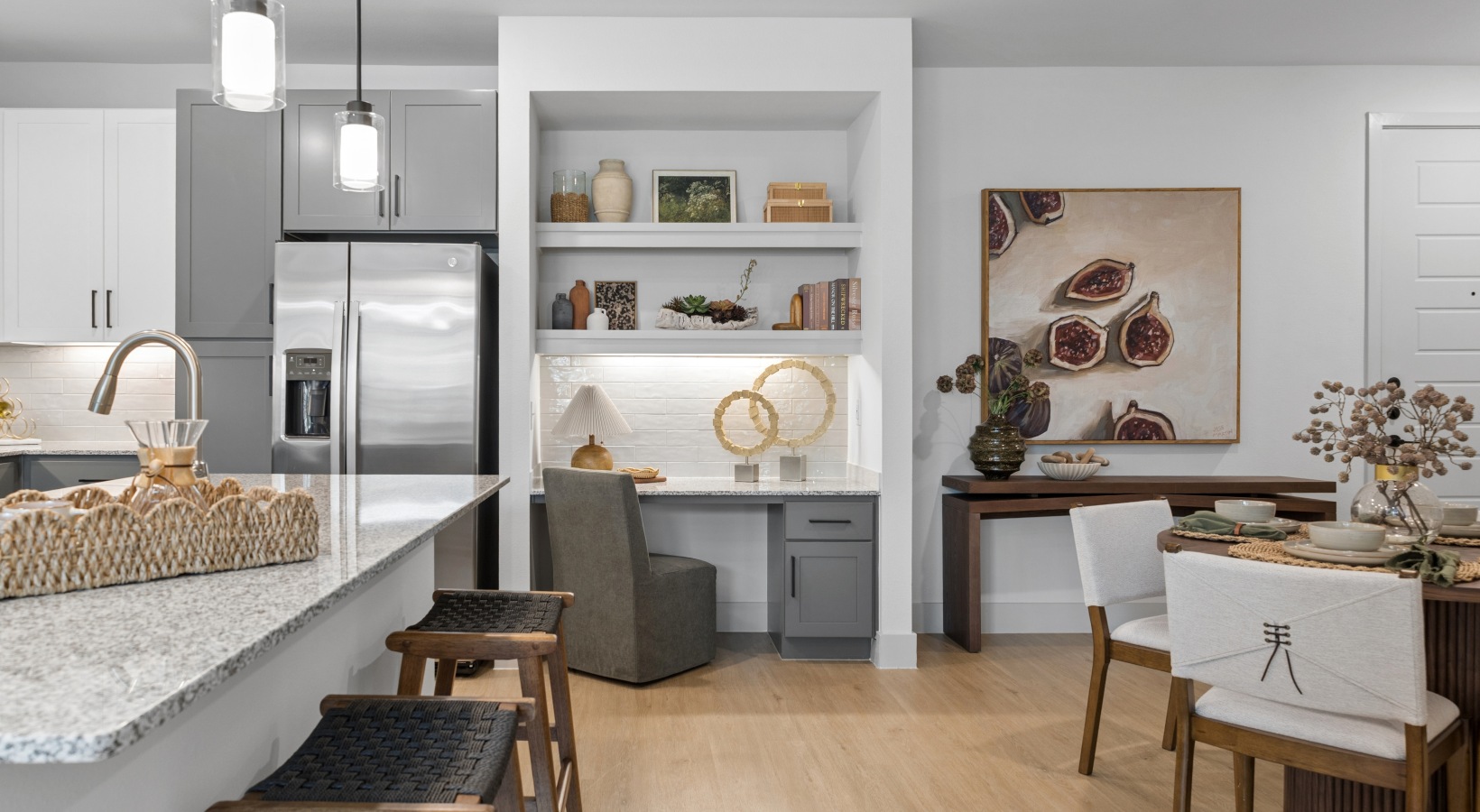 Open concept kitchen and living room