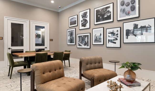 Conference room with private work areas