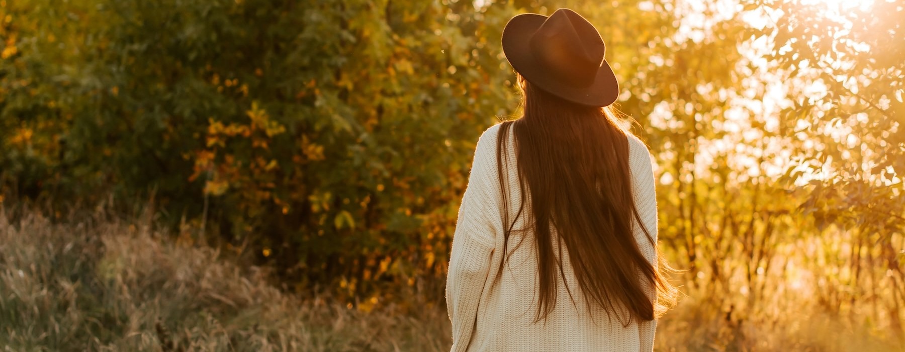 a person walking in a field